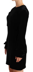 N.21 Sheath A-line Black Viscose Long Sleeves Round Neck Mini Dress - IT40|S