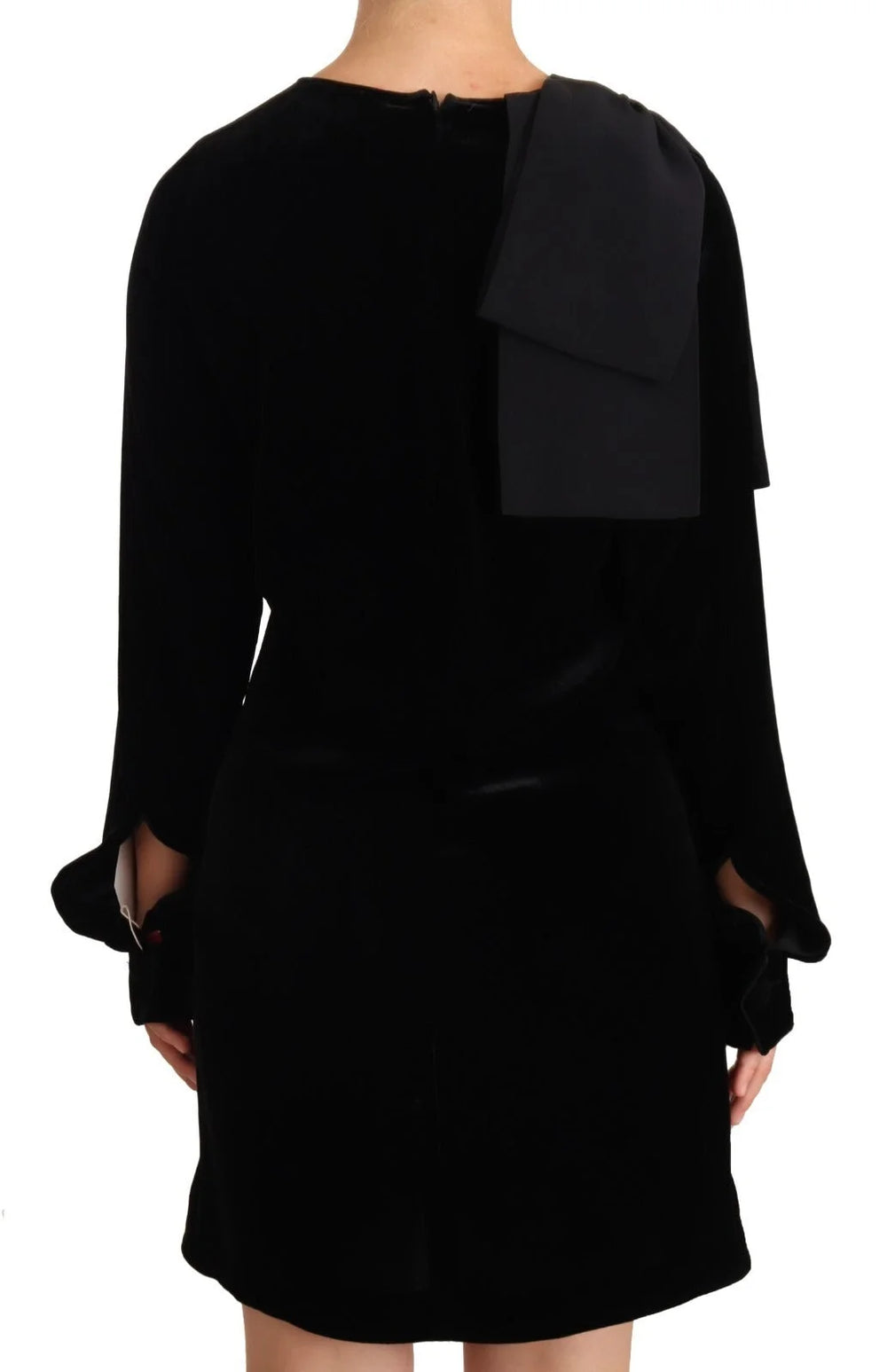 N.21 Sheath A-line Black Viscose Long Sleeves Round Neck Mini Dress - IT40|S