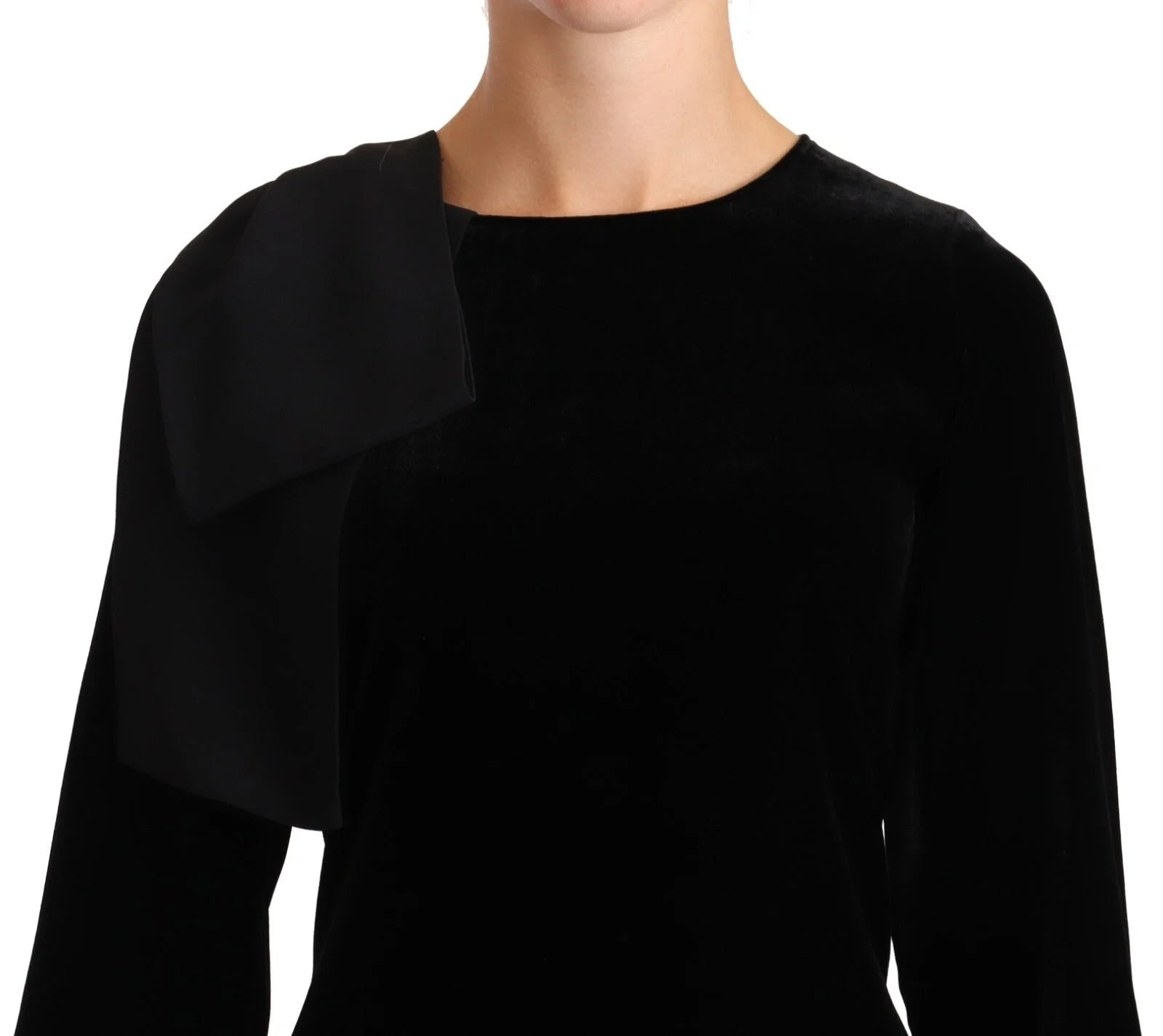 N.21 Sheath A-line Black Viscose Long Sleeves Round Neck Mini Dress - IT40|S