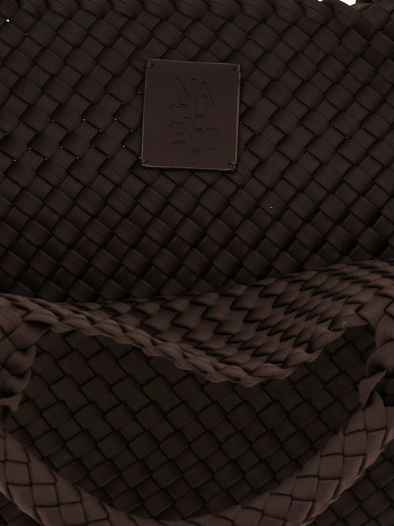 NAGHEDI Brown Neoprene Tote Bag