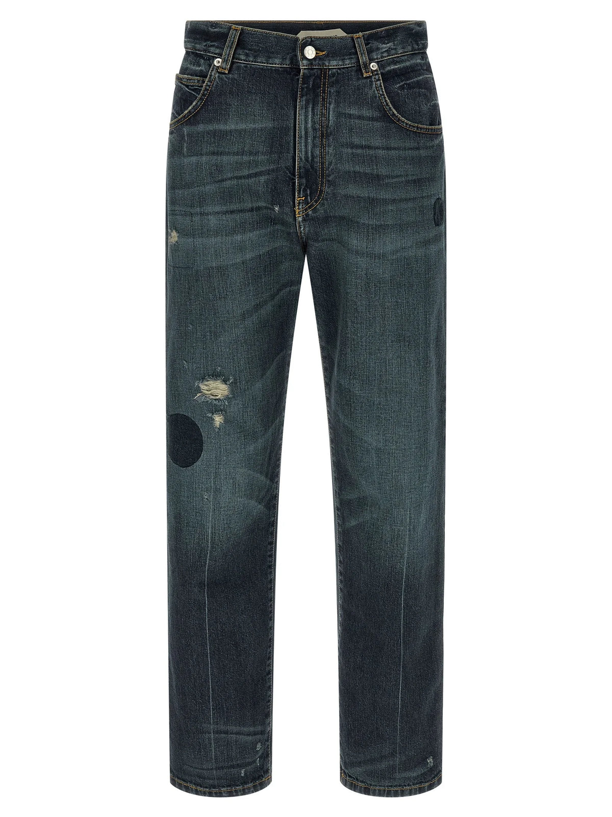 Namacheko Blue Cotton Straight-Leg Jeans