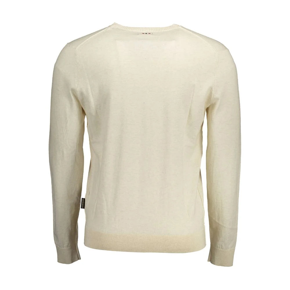 Napapijri Beige Cotton Men Sweater - XXL - Sweaters