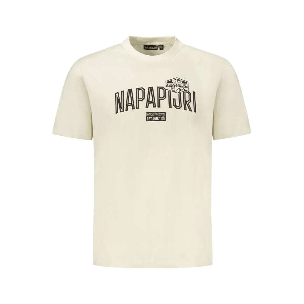 Napapijri Beige Cotton Men T-Shirt - T-Shirts