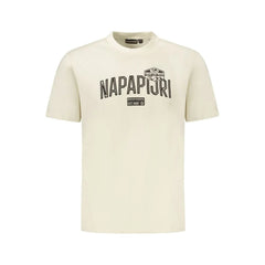 Napapijri Beige Cotton Men T-Shirt - T-Shirts