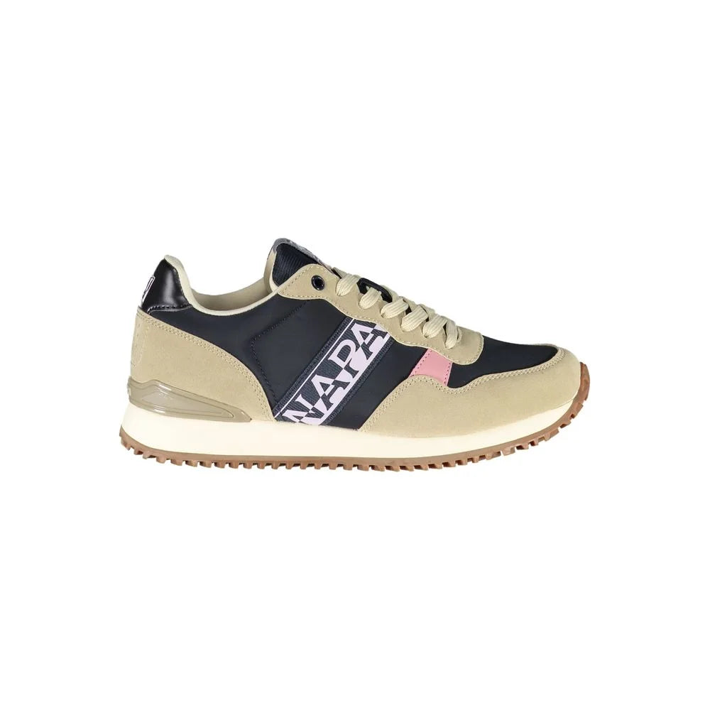 Napapijri Beige Lace-Up Sneakers with Contrasting Details - EU39/US9 - Sneakers
