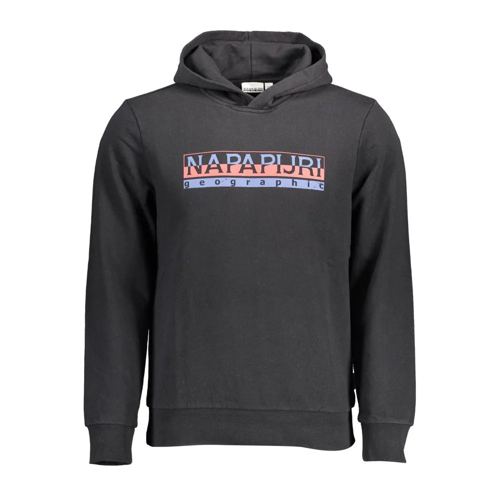 Napapijri Black Cotton Men Hoodie - XXL - Hoodies