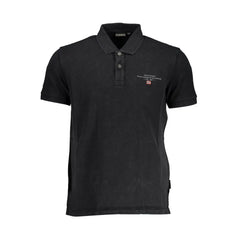 Napapijri Black Cotton Men Polo Shirt - Polos