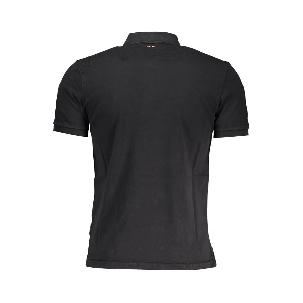 Napapijri Black Cotton Men Polo Shirt - Polos