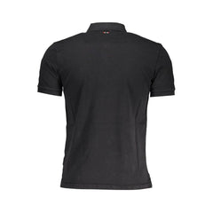 Napapijri Black Cotton Men Polo Shirt - Polos