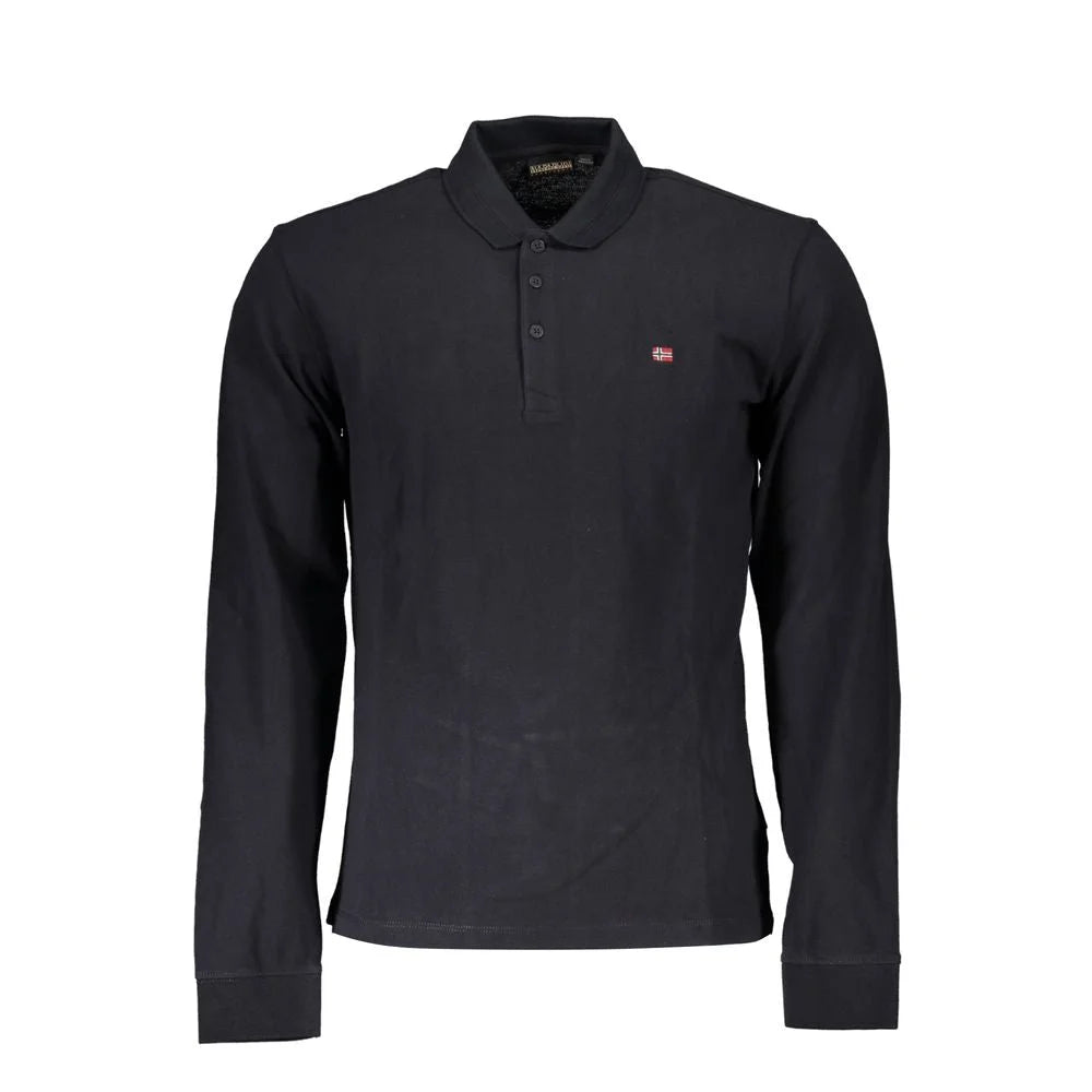 Napapijri Black Cotton Men Polo Shirt - S - Polos
