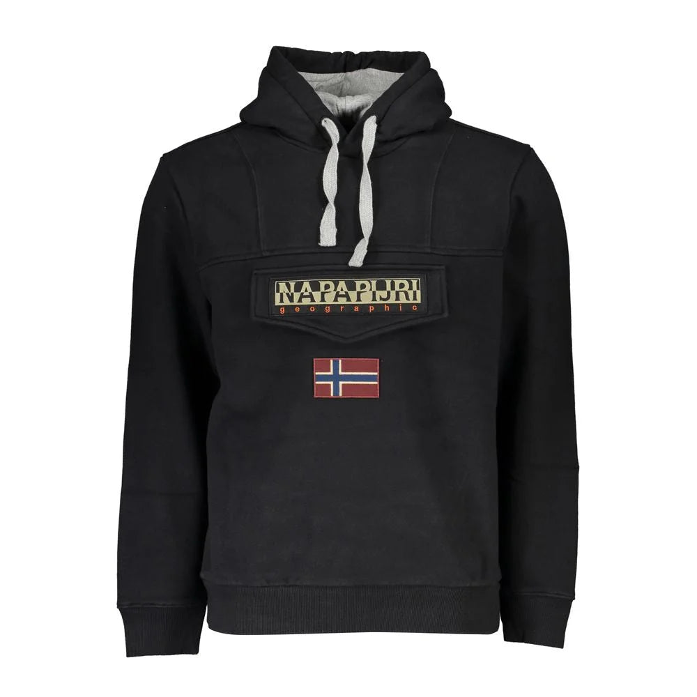 Napapijri Black Cotton Men Sweater - S - Hoodies