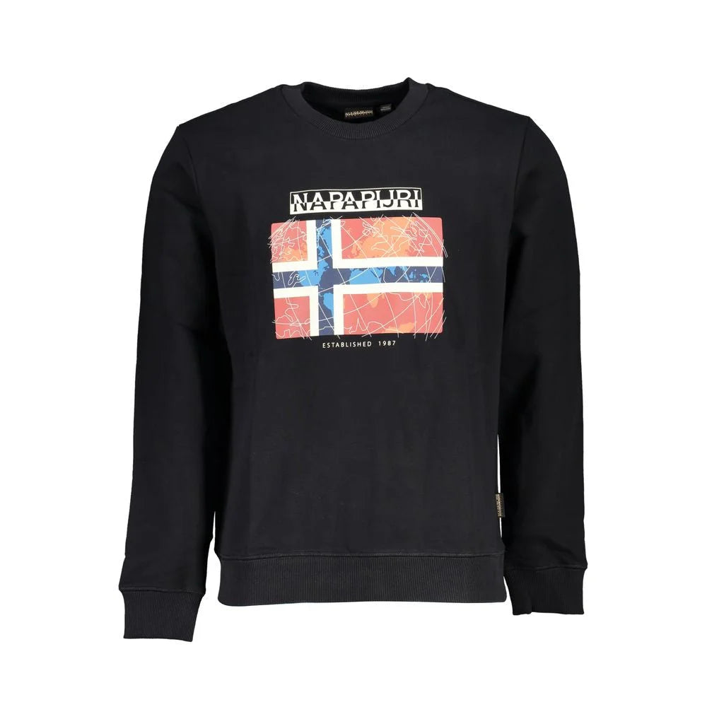 Napapijri Black Cotton Men Sweater - Sweatshirts