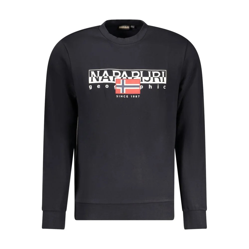 Napapijri Black Cotton Men Sweater - Sweatshirts