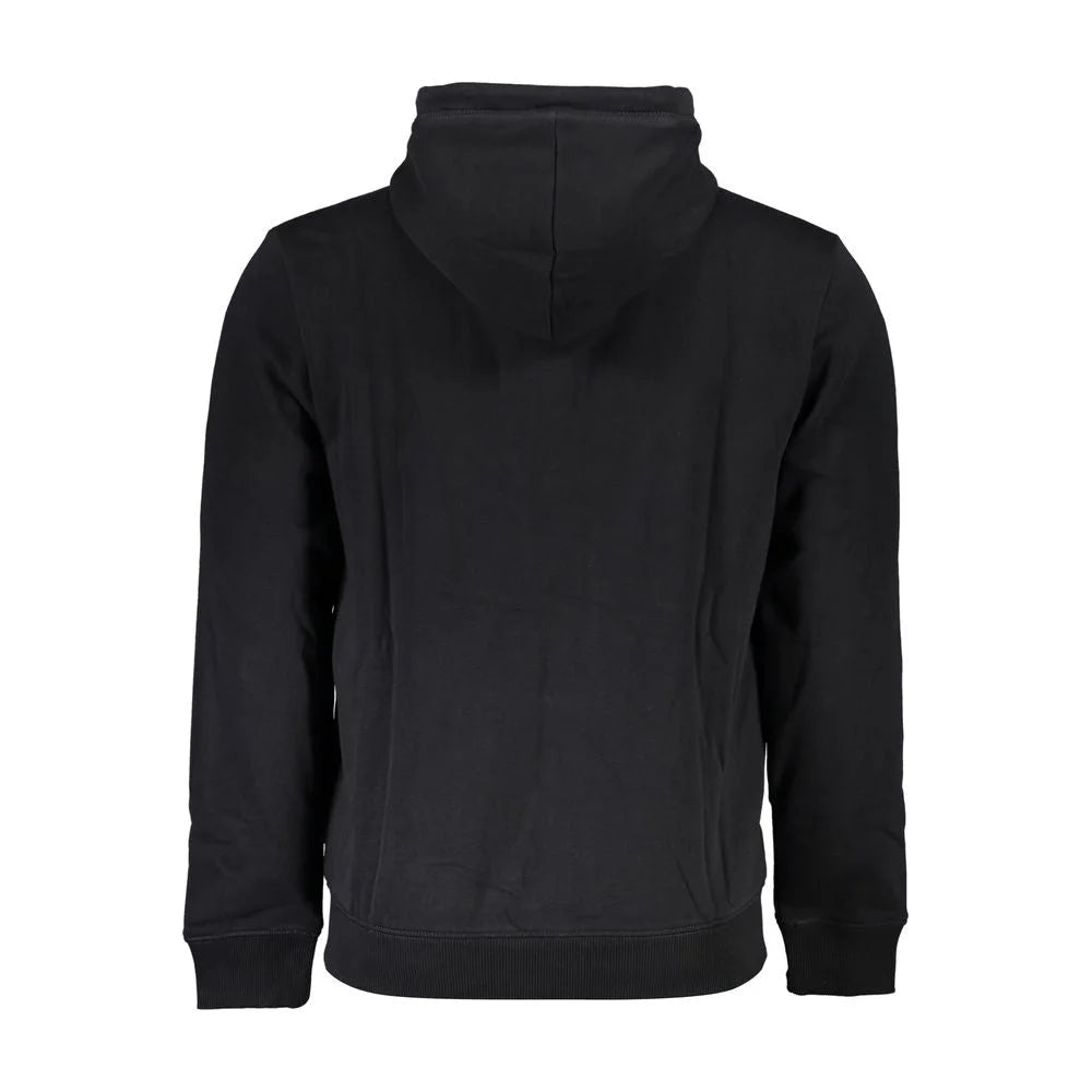 Napapijri Black Cotton Men Sweater with Hood - Hoodies