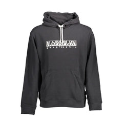 Napapijri Black Cotton Men Sweater - XL - Hoodies