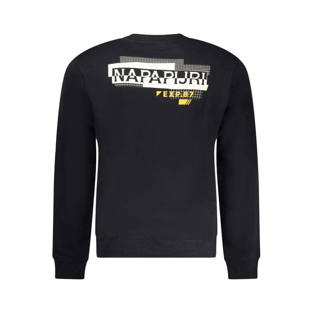 Napapijri Black Cotton Men Sweater - XXL
