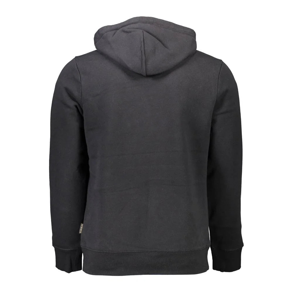 Napapijri Black Cotton Men Sweater - XXL - Hoodies