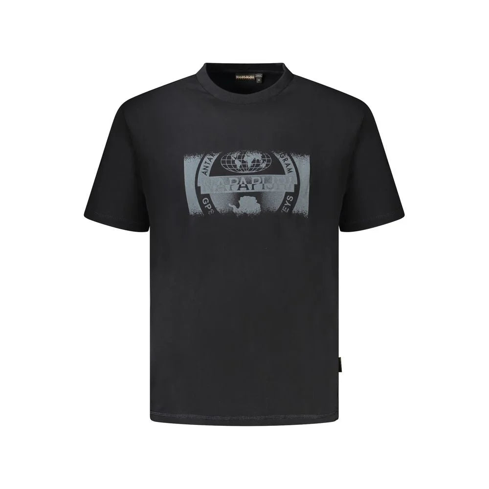 Napapijri Black Cotton Men T-Shirt - M