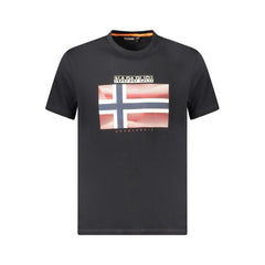 Napapijri Black Cotton Men T-Shirt - T-Shirts