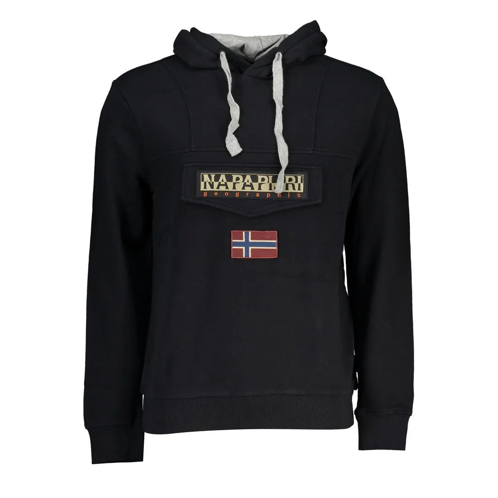 Napapijri Black Cotton Men’s Hooded Sweater - 2XS - Hoodies