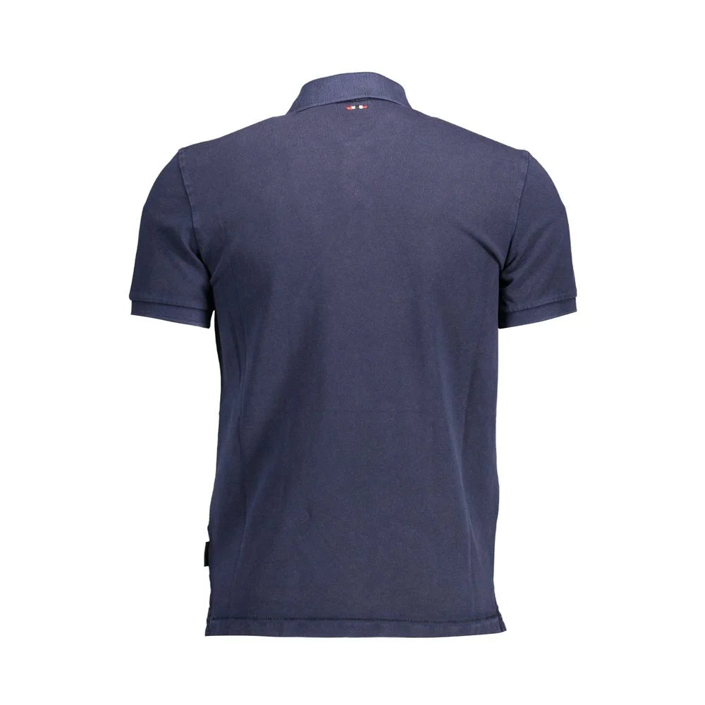 Napapijri Blue Cotton Men Polo Shirt - Polos