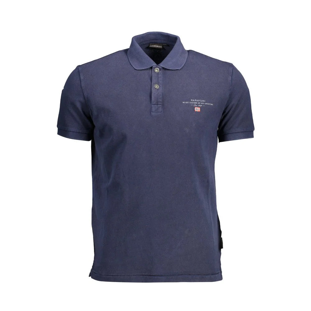 Napapijri Blue Cotton Men Polo Shirt - Polos