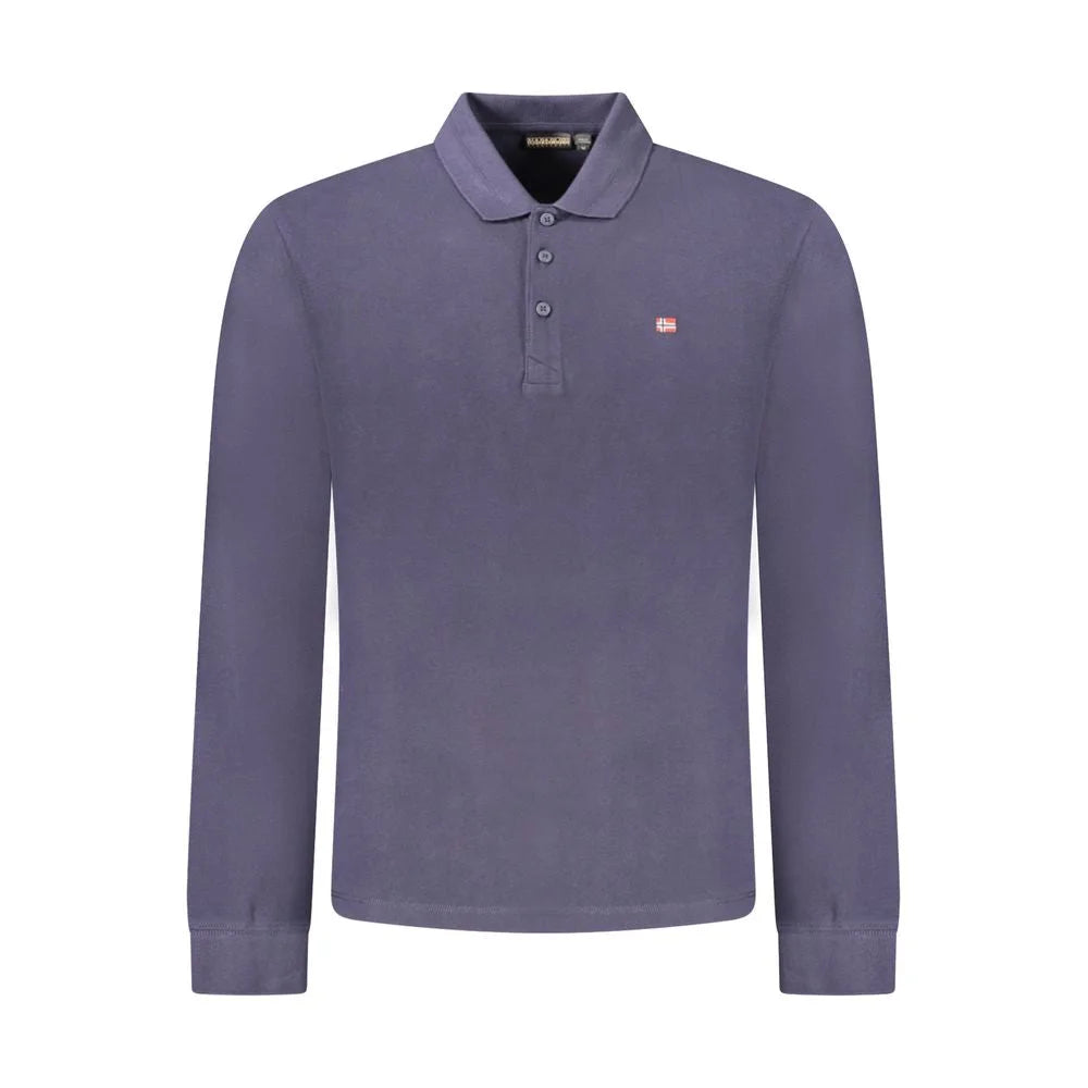 Napapijri Blue Cotton Men Polo Shirt - Polos