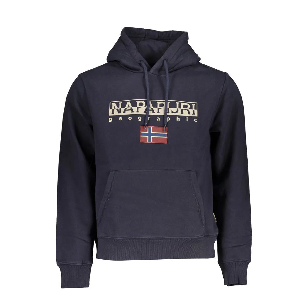 Napapijri Blue Cotton Men Sweater - Hoodies