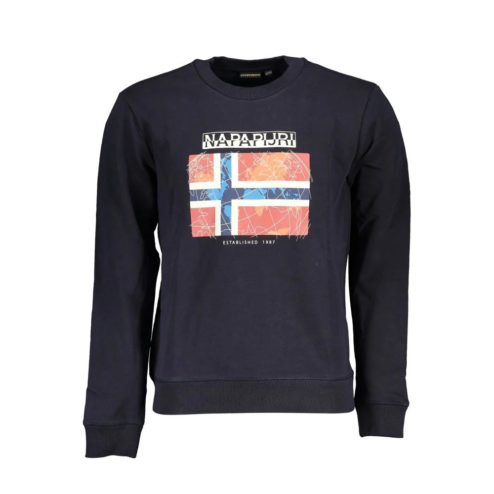 Napapijri Blue Cotton Men Sweater - Sweatshirts