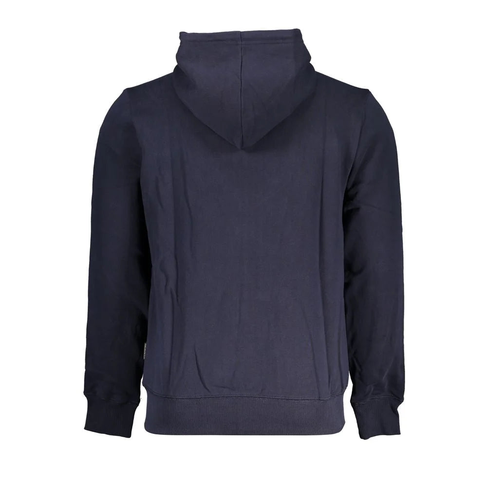 Napapijri Blue Cotton Men Sweater with Hood - S