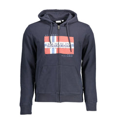 Napapijri Blue Cotton Men Sweater - XXL - Hoodies
