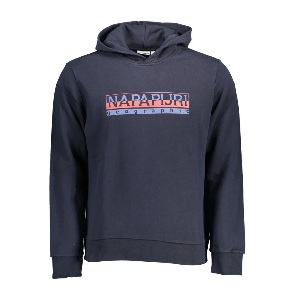 Napapijri Blue Cotton Men Sweater - XXL - Hoodies