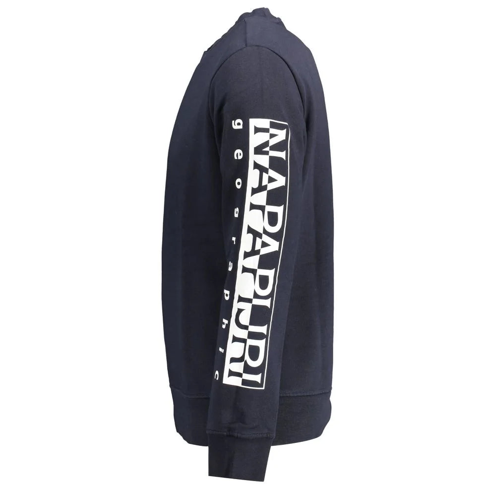 Napapijri Blue Cotton Men Sweater - XXL - Sweatshirts