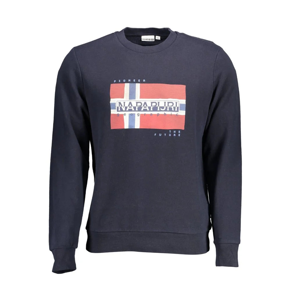 Napapijri Blue Cotton Men Sweater - XXL - Sweatshirts