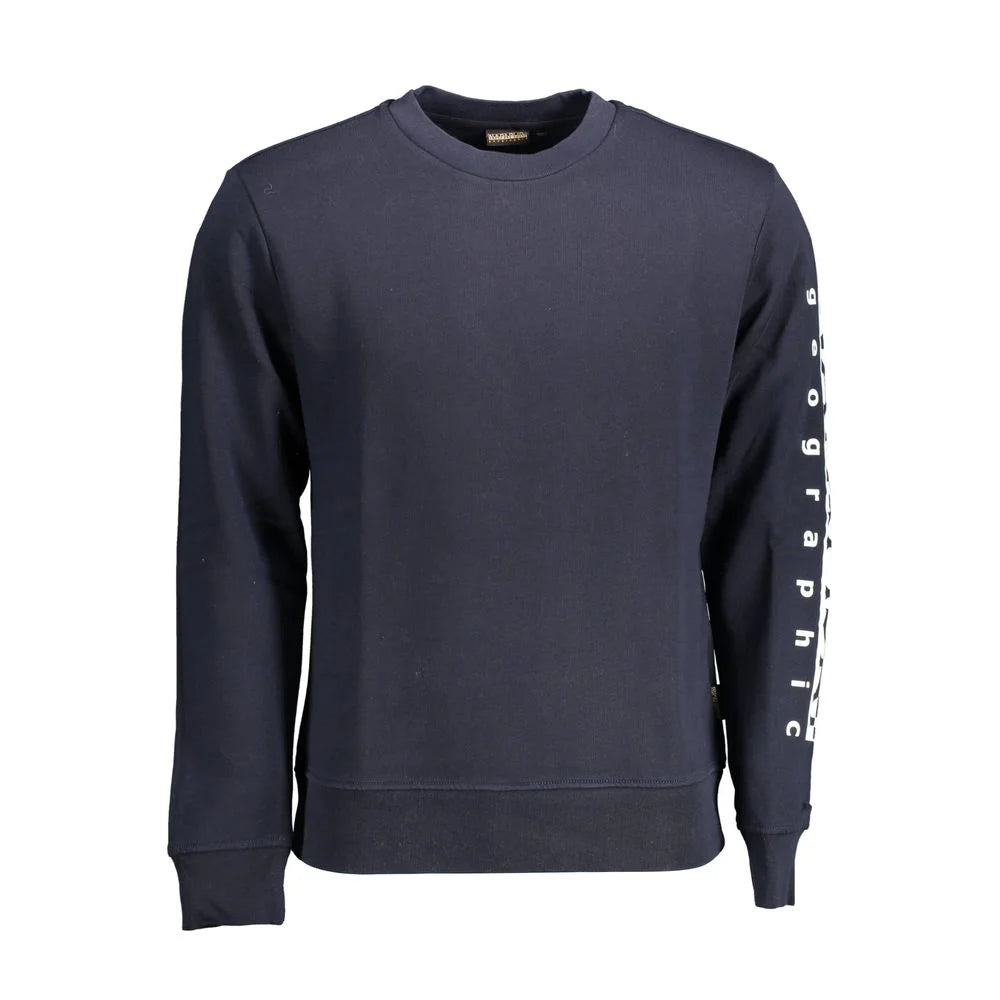 Napapijri Blue Cotton Men Sweater - XXL - Sweatshirts