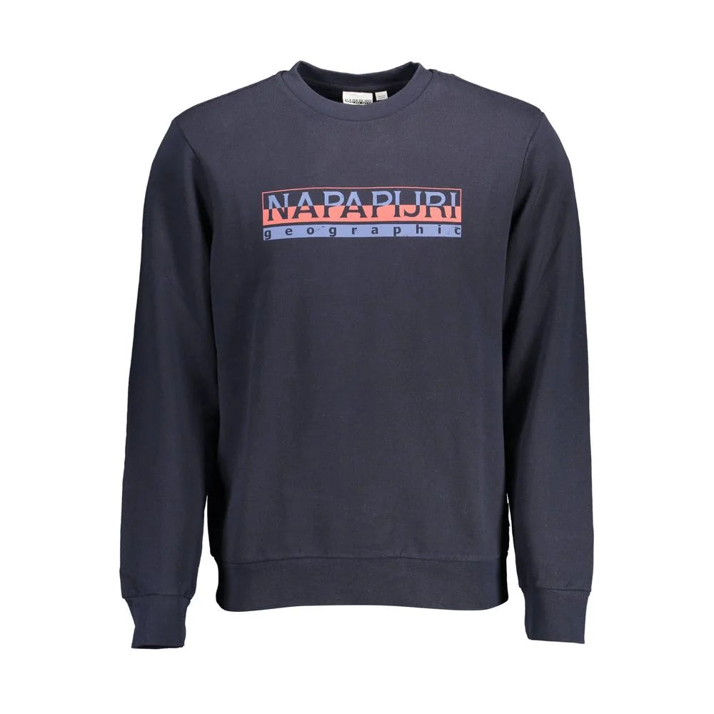 Napapijri Blue Cotton Men Sweater - XXL - Sweatshirts