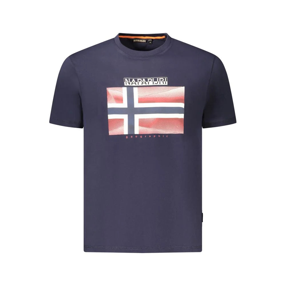 Napapijri Blue Cotton Men T-Shirt - T-Shirts