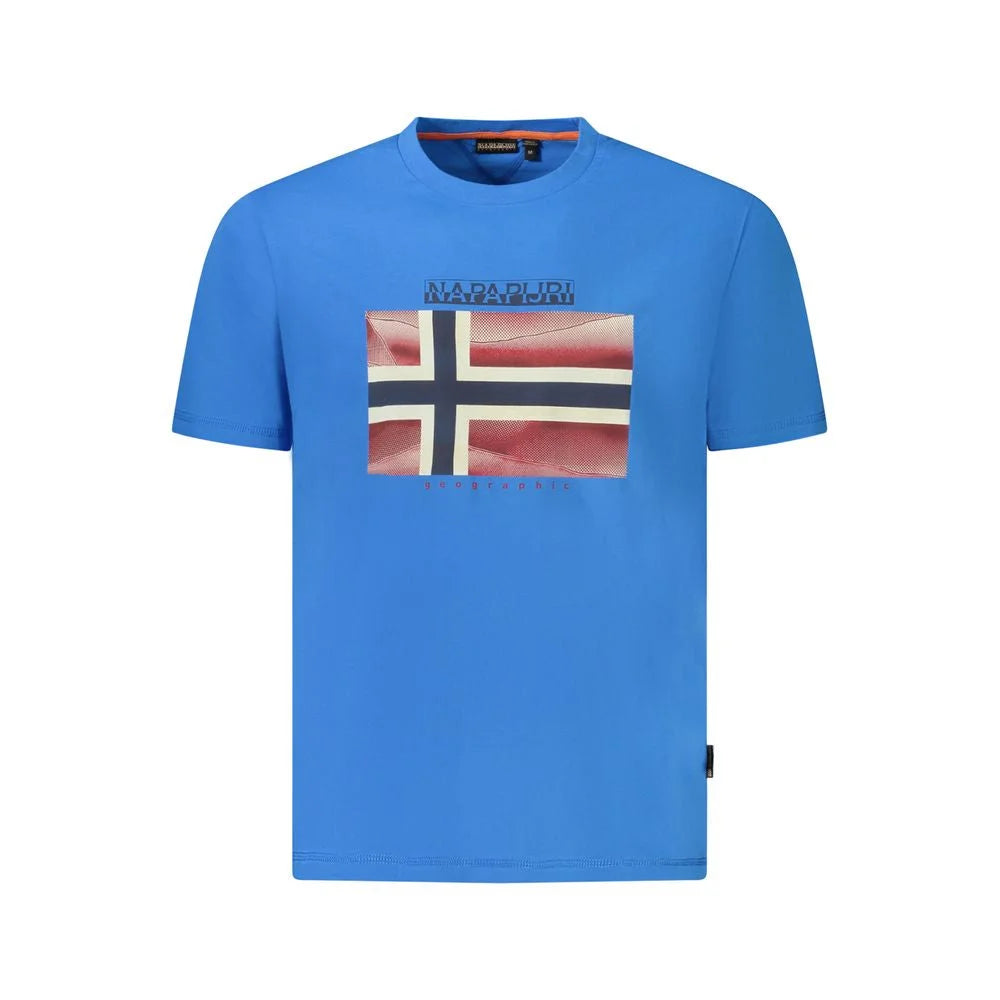 Napapijri Blue Cotton Men T-Shirt - T-Shirts