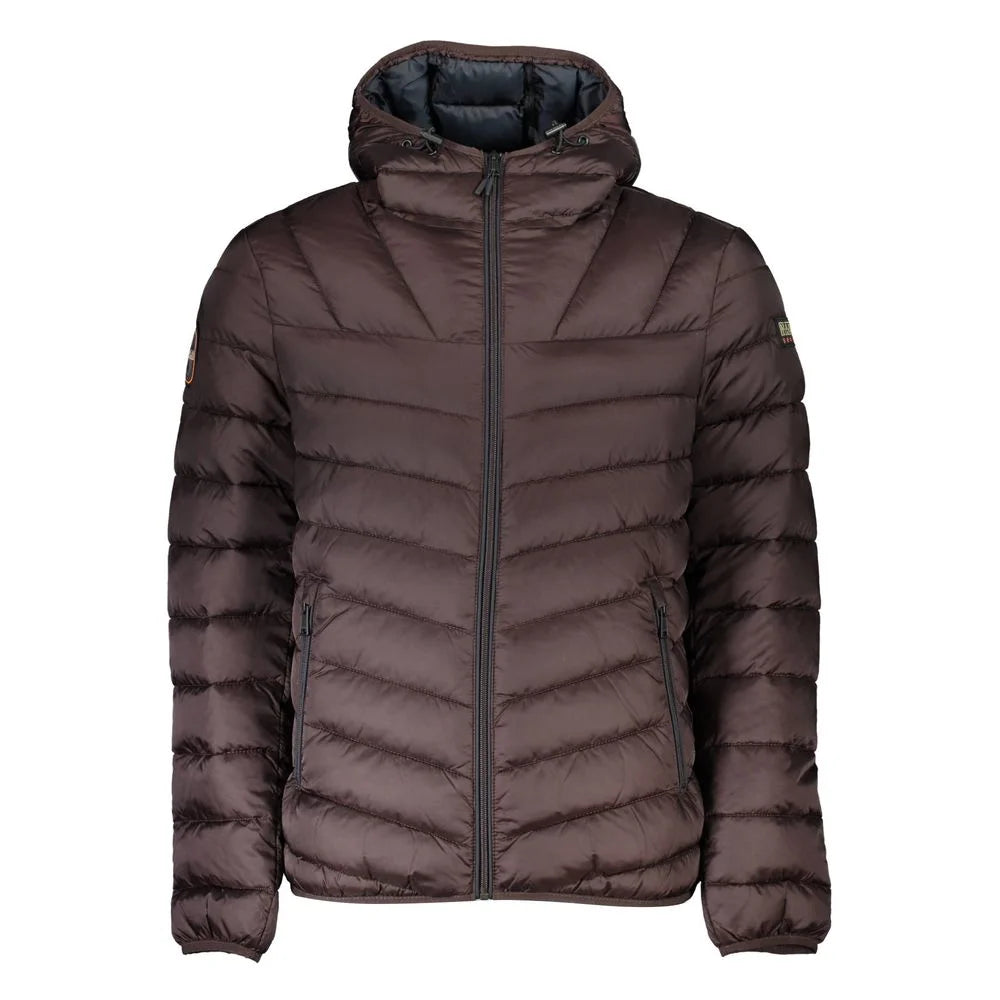 Napapijri Brown Polyamide Men Jacket - S - Puffer Jackets
