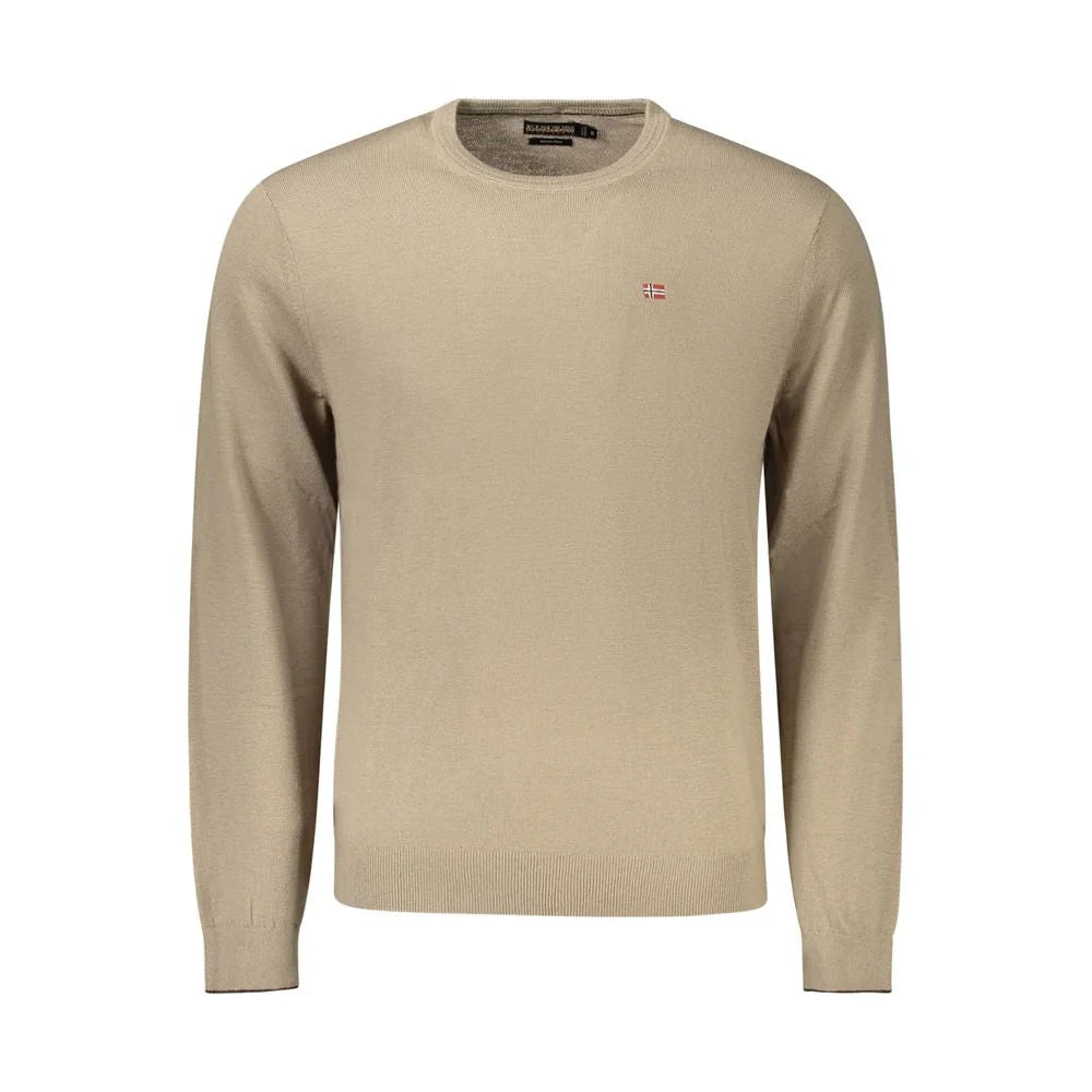Napapijri Brown Wool Men Sweater