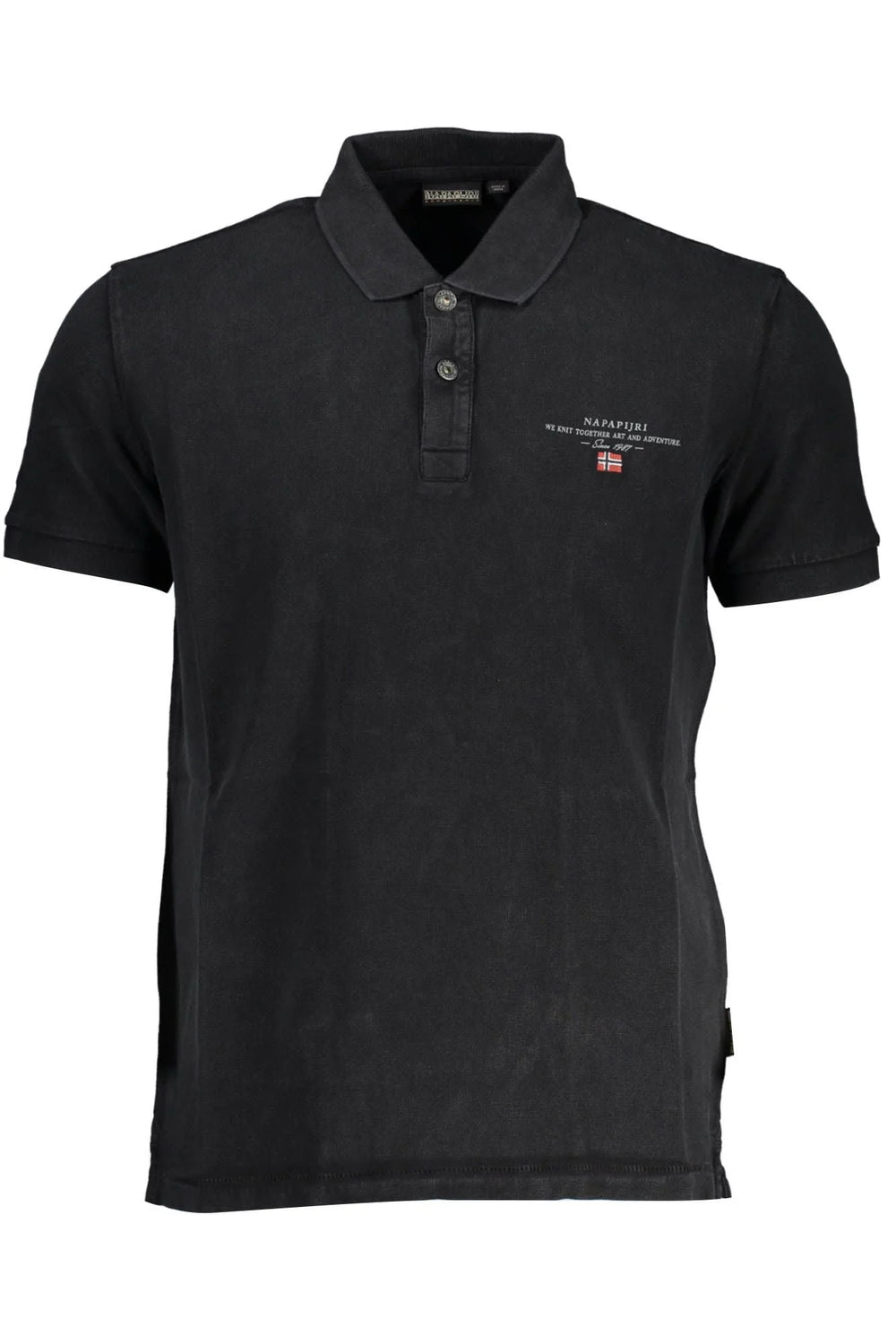 Napapijri Classic Black Embroidered Polo Shirt - XL - Polos