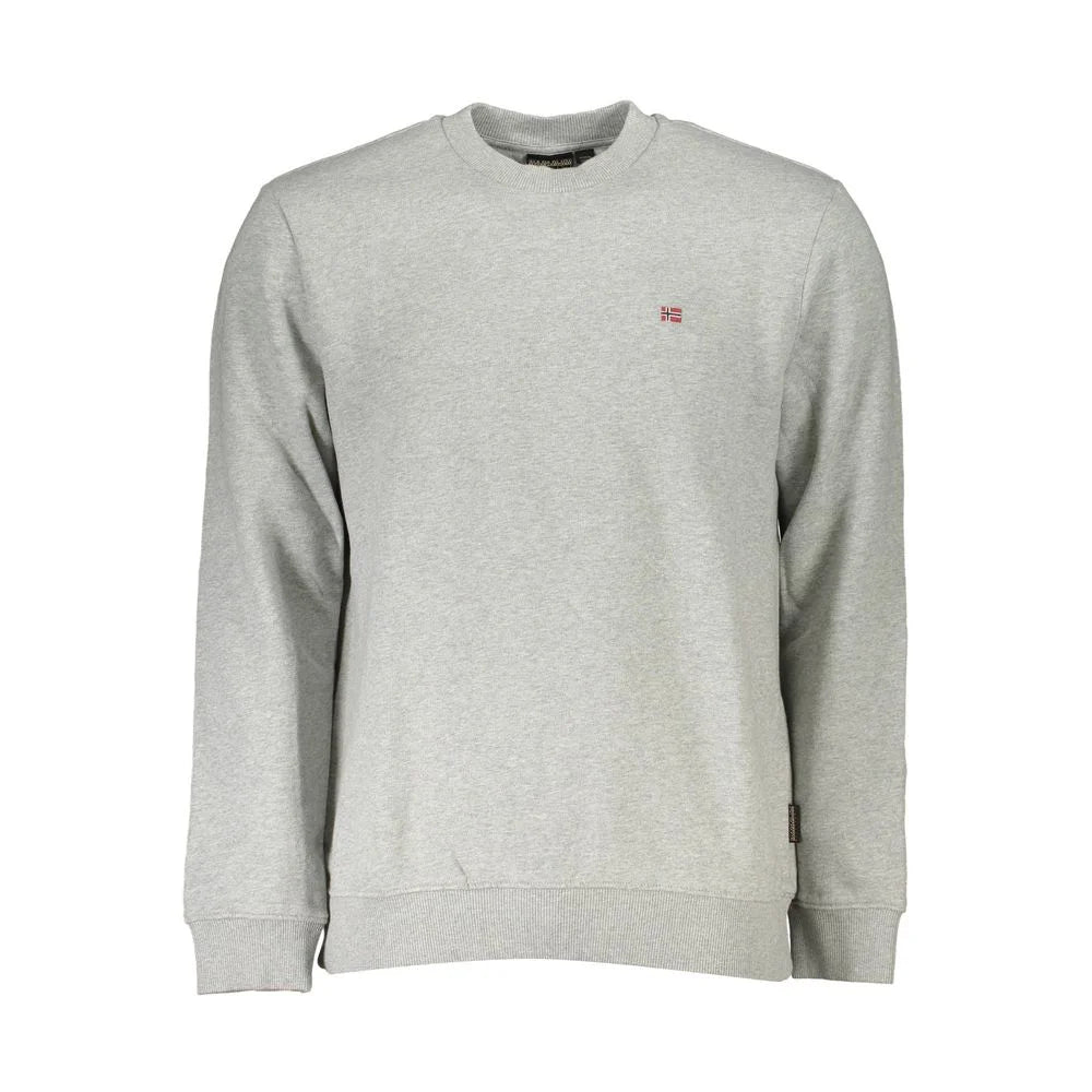 Napapijri Gray Cotton Men Sweater - Sweatshirts
