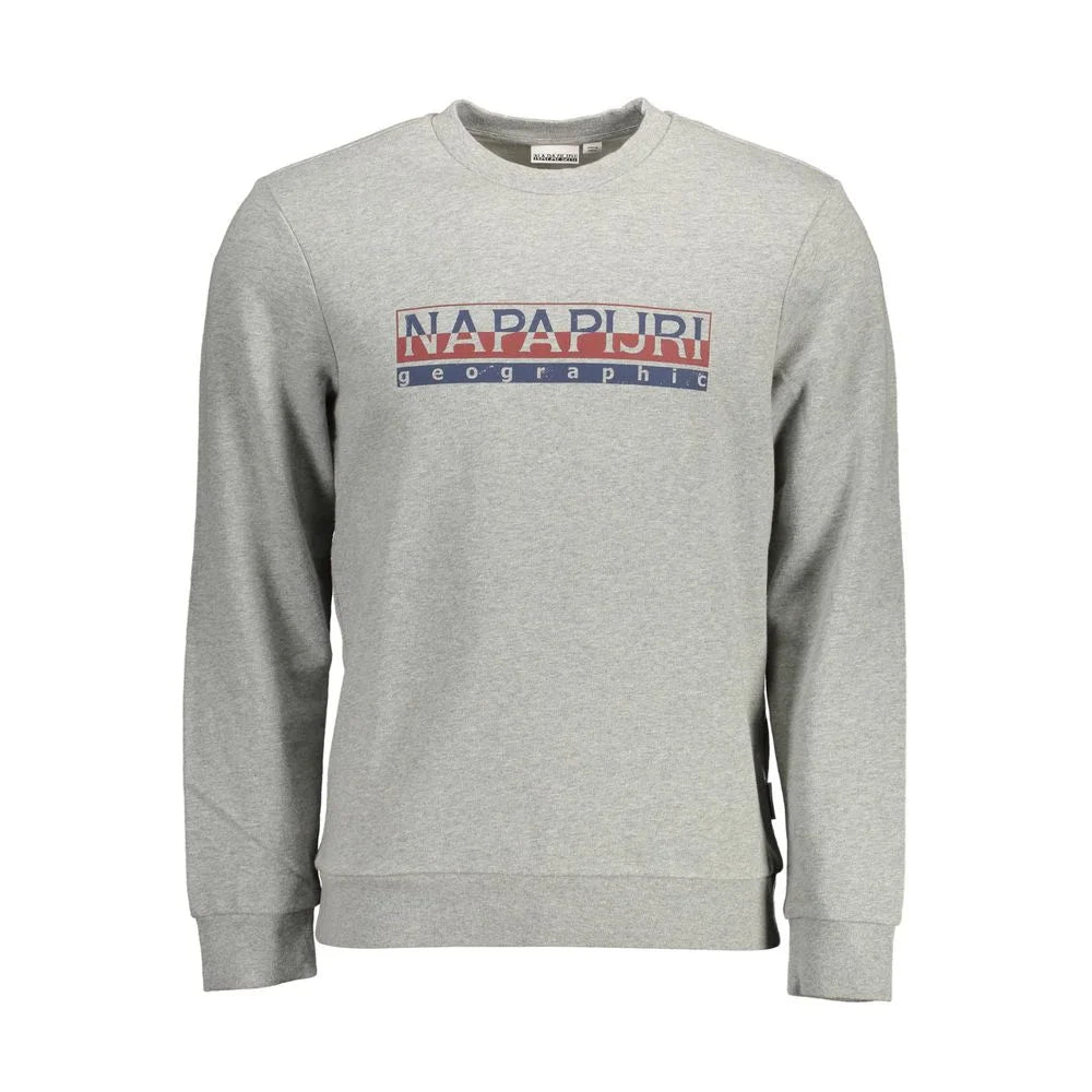 Napapijri Gray Cotton Men Sweater - Sweatshirts