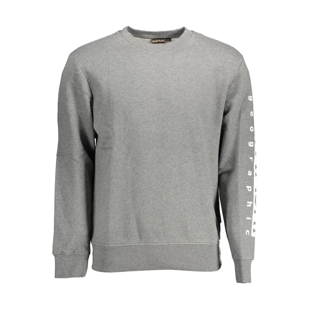 Napapijri Gray Cotton Men Sweater - XL - Sweatshirts