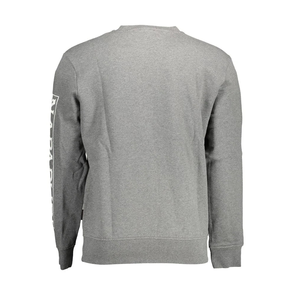 Napapijri Gray Cotton Men Sweater - XL - Sweatshirts