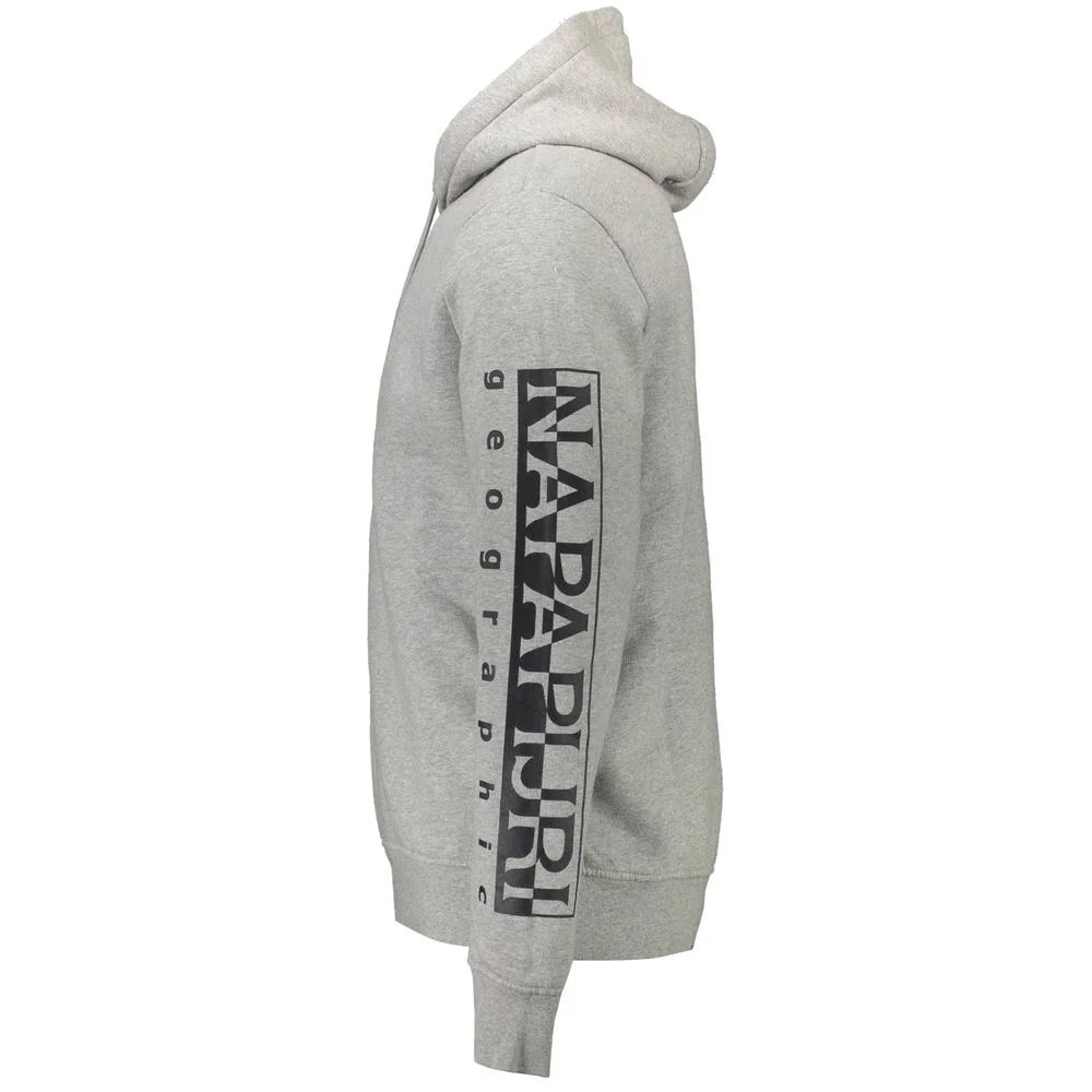 Napapijri Gray Cotton Men Sweater - XXL - Hoodies