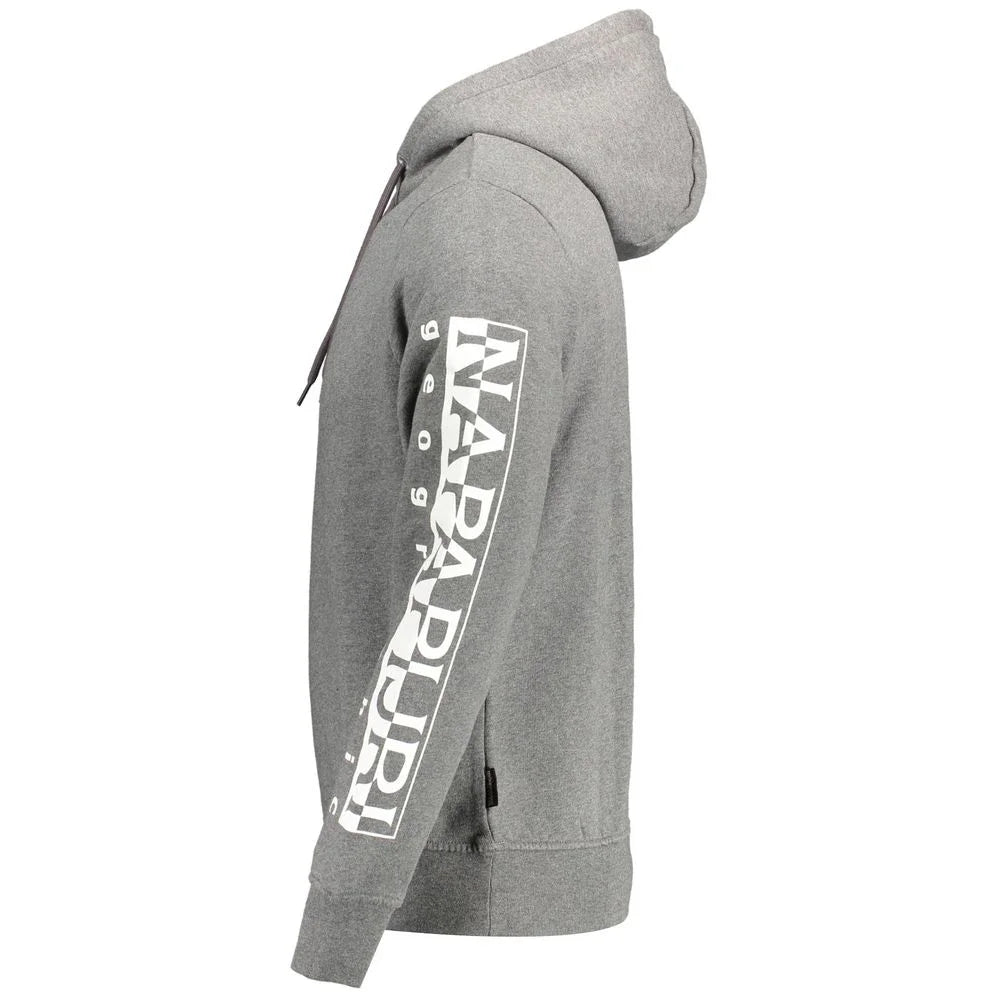 Napapijri Gray Cotton Men Sweater - XXL - Hoodies