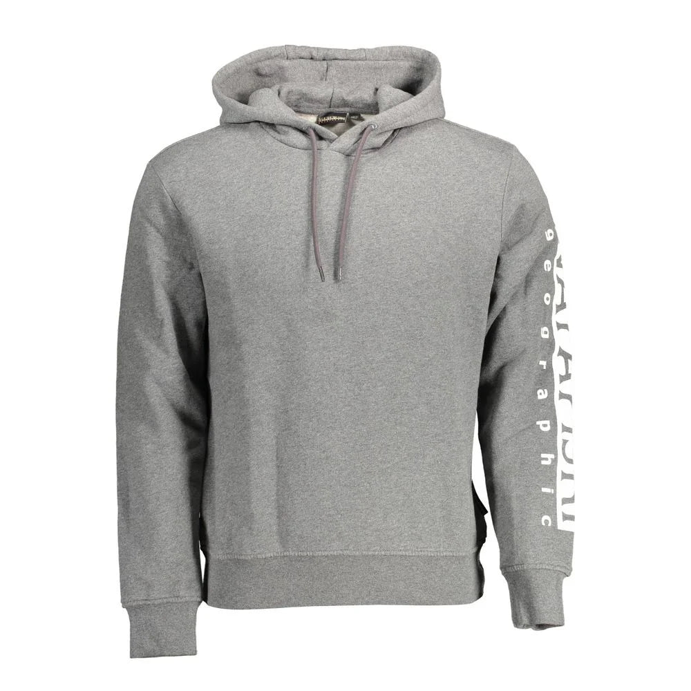 Napapijri Gray Cotton Men Sweater - XXL - Hoodies