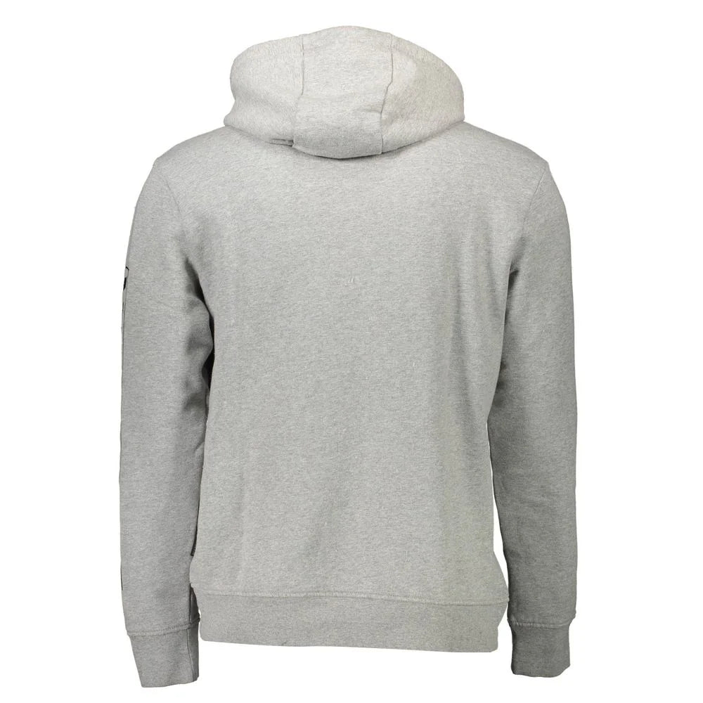 Napapijri Gray Cotton Men Sweater - XXL - Hoodies