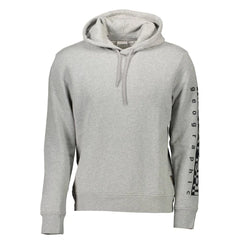 Napapijri Gray Cotton Men Sweater - XXL - Hoodies